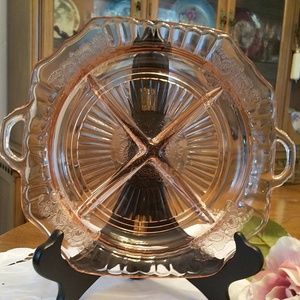 Vintage Pink Mayfair Rose Relish Divided Dish